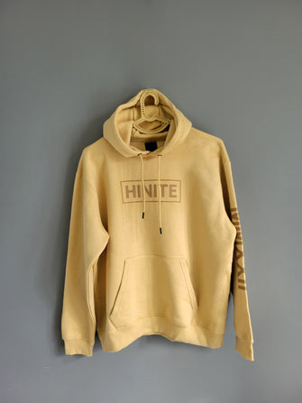 HINITE Relaxed Fit Hoodie HINITE MMXXII  Beige With Light Brown Font