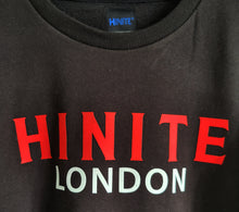 Two Tone HINITE London Relaxed Fit Sweatshirt – Letter Logo Print – Black With Red & White