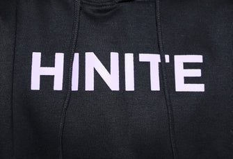 HINITE Relaxed Fit Hoodie Black and Lavender Purple