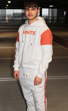 HINITE Relaxed Fit Hoodie Panel Tracksuit White and Orange