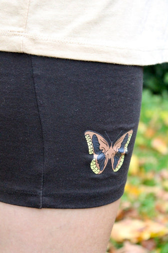 LADIES T-SHIRT & SHORTS WITH BUTTERFLY PRINT